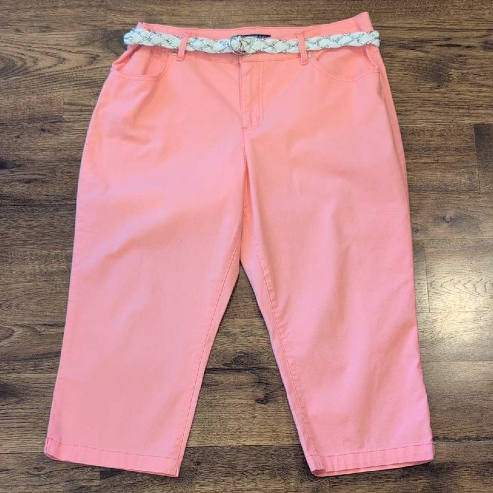 Women's Bandolino Mandie pink crop jeans size 14